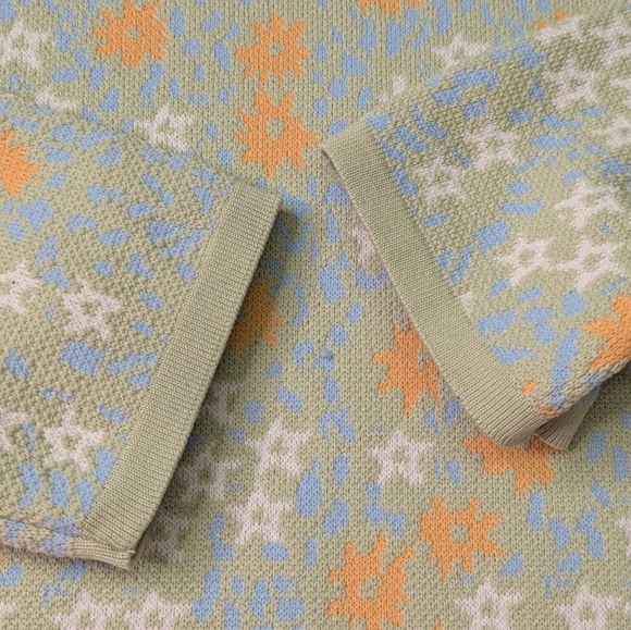 Zara 11/12 Knit Sweater in Green and Orange With Stars - Back To School Crewneck - Picture 3 of 5